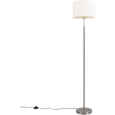 Afbeelding van QAZQA Moderne vloerlamp wit rond VT 1