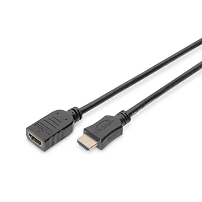 Afbeelding van DIGITUS HDMI High Speed verlengkabel, type A m/f 3,0m met Ethernetkanaal Ultra HD 4k/30Hz compatibel TV/beamer/monitor vergulde contacten zwart