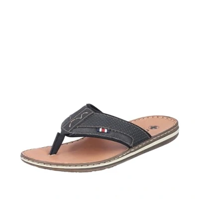 Afbeelding van Rieker Teensandalen, Heren, Maat: 41, Schwarz Imitatieleer/ textiel