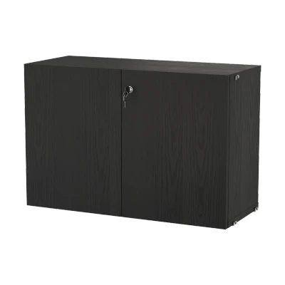 Afbeelding van String kast met slot Zwart gebeitst essenhout