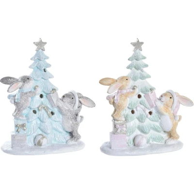 Afbeelding van Kerstversiering DKD Home Decor Boomstructuur Hars (13,5 x 8 16 cm) (2 Stuks)