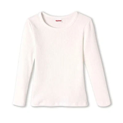 Afbeelding van Damart Thermolactyl T shirt met ronde hals, geribde fleece Kinderen Wit 4 JAAR