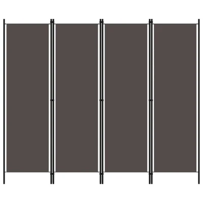 Afbeelding van Kamerscherm met 4 panelen 200x180 cm antraciet