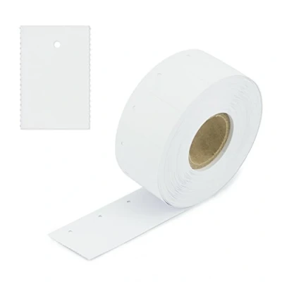 Afbeelding van 1.000 eindeloze etiketten, 30 x 60 mm, blanco kartonnen etiketten met 3 mm perforatie op rol, prijsetiketten, hanglabels