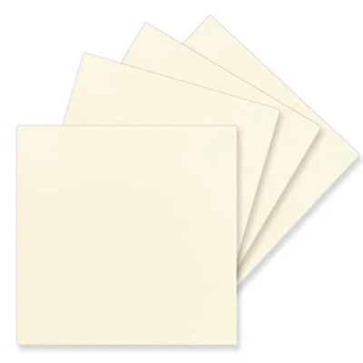 Afbeelding van 50 enkele kaarten vierkant, 15 x cm in vanille (crème), 240 g/m², blanco knutselkaarten, ansichtkaarten, knutselkarton kleipapierkwaliteit