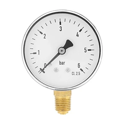 Afbeelding van 1/4 &quot;NPT 60 mm mini wijzerplaat Luchthydraulische manometer 0 6 bar zijgemonteerde
