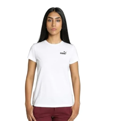 Afbeelding van Puma Small LOGO Tshirt basic, Dames, Maat: Large, white