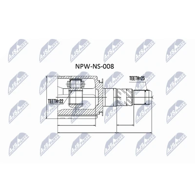 Afbeelding van Homokineet reparatie set, aandrijfas NTY NPW NS 008