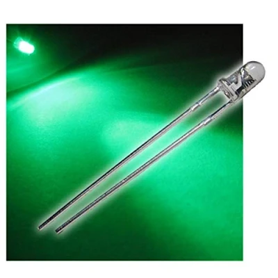 Afbeelding van world trading net 20 LED&#039;s 3 mm waterhelder groen type &quot;WTN 11000gr&quot;, light emitting diode, bedraad, diode lichtgevend, als onderdeel