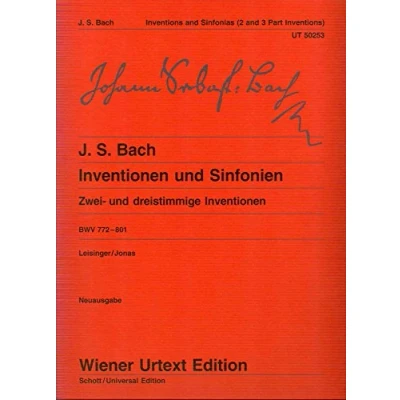 Afbeelding van Inventionen und sinfonien BWV 772 801 piano: Inventions à deux et trois voix Edité d&#039;après les sources muni de notes sur l&#039;interprétation par ... Oswald Jonas. 801. piano.
