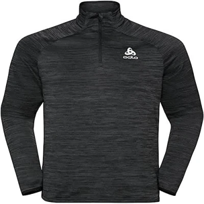 Afbeelding van Longsleeve Odlo Men Mid Layer 1/2 Zip Run Easy Warm Black Melange L