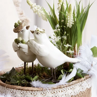 Afbeelding van LOBERON Vogelpaar Orne wit
