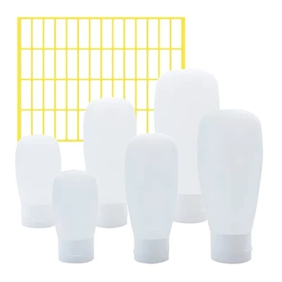 Afbeelding van HLIWS Frosted Reiscontainers,Navulbare Squeezable Set,6 Stuks, Met 56 Stuks Etiketten, voor Vloeibare Lotion Shampoos (30 Ml, 60 100 2 Van Elk)