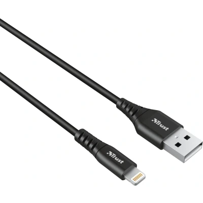 Afbeelding van Trust Ndura oplaad en gegevenskabel, USB naar 8 pin, 1 m, zwart