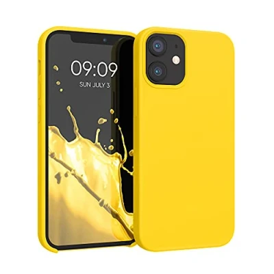 Afbeelding van kwmobile telefoonhoesje compatibel met Apple iPhone 12 mini hoesje Zachte case voor smartphone Back cover in stralend geel