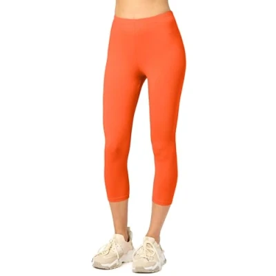 Afbeelding van Merry Style MS MS10 199 LE Dames Capri Leggings Sport Vrijetijdsbroek 3/4 Lengte Katoen Sporbroek Yogabroek Roest XS
