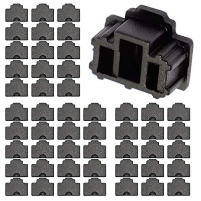 Afbeelding van GINTOOYUN RJ45 Anti Stof Cover Cap Ethernet Hub Port Plug Protector Door FENGQLONG 50 Stks Zwart