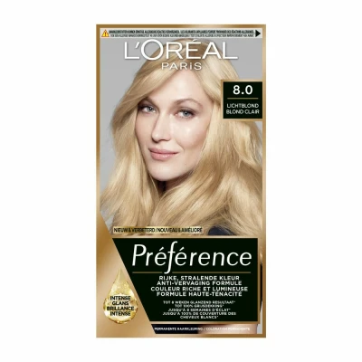Afbeelding van 3x L&#039;Oréal Préférence Permanente Haarkleuring 8.0 Lichtblond