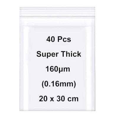 Afbeelding van Hersluitbare Plastic Seal Bags, Super Dikke Zip Lock Zakken, Clear Storage Herbruikbare Press Polytheen zakjes, Verzegelbare Opslag Baggies Dikte 16μm (0.16mm)