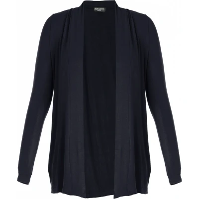 Afbeelding van Base Level Curvy fijngebreid vest Ayla donkerblauw