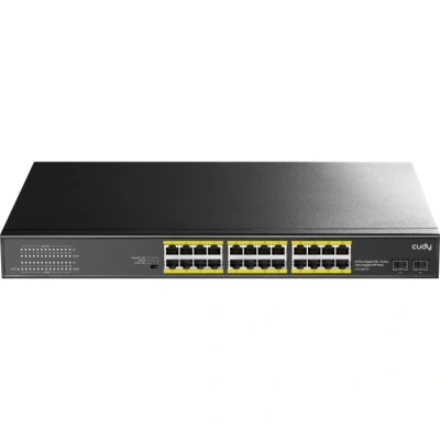 Afbeelding van Cudy 24 poorts Gigabit PoE+ switch met 2 SFP poorten