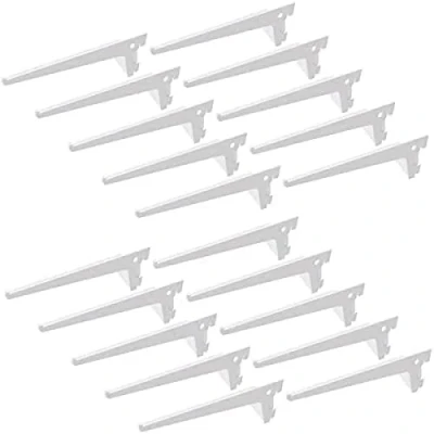 Afbeelding van Emuca 7908112 Plankbeugels voor wandrail met enkele sleuf (rasterafmeting: 50mm), Wit, 250mm, Set van 20 stuks