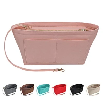 Afbeelding van Soyizom Vilten Handtas Organizer Portemonnee Vilt Insert Tas Organisatoren Multi Zakken Tote in voor Vrouwen, Roze M