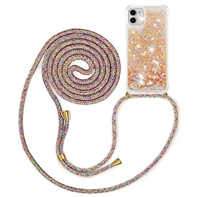 Afbeelding van MXKOCO Telefoon hoesje Ketting voor iPhone 11 Creative Sparkle Dynamic Vloeibare Vloeistof Vloeiende Glitter Quicksand met Koord Bumper hoesjes Anti verloren Shock Proof