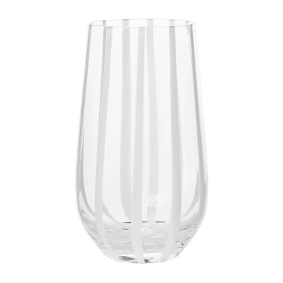 Afbeelding van Broste Copenhagen Stripe drinkglas 55 cl Clear white stripes