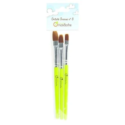 Afbeelding van Avenue Mandarine 52530O set (met 3 penselen synthetisch plat, gesorteerd, ideaal voor kunstprojecten en knutselwerk), verpakking van stuks