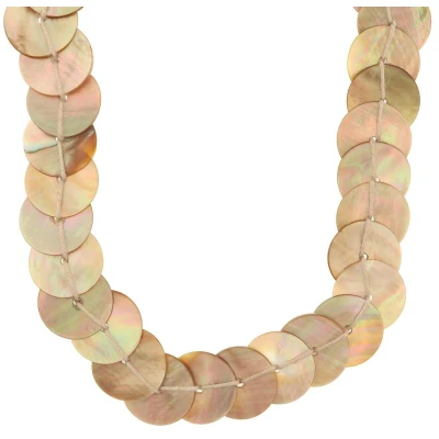 Afbeelding van Behave Ketting bèige bruin van schelpen 40 cm