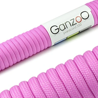 Afbeelding van Ganzoo Paracord 550 touw voor armband, linnen, halsband, nylon 15 meter, roze