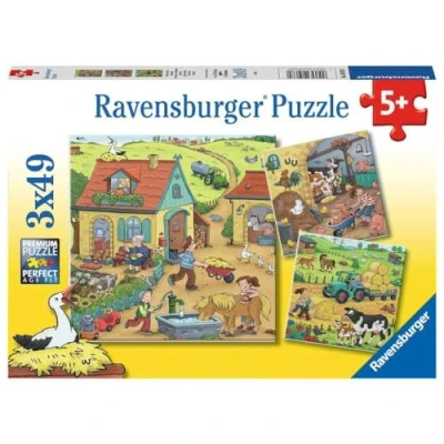 Afbeelding van Ravensburger puzzel Boerderij Drie puzzels 49 stukjes kinderpuzzel