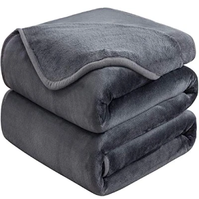 Afbeelding van Plaid Dikke Fleece Deken 230x270 cm Donkergrijs Zacht en Warm Dubbele Beddeken Flanellen Sofa Throw Dubbelzijdig Omkeerbaar