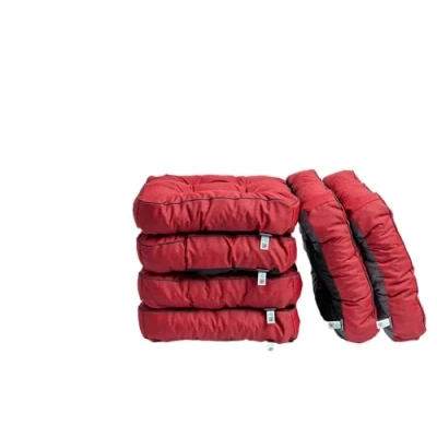 Afbeelding van TexDeko® Set van 6 premium stoelkussens, 55 x 12 cm, zitkussen, bekleding, uv bescherming en waterafstotend, vloerkussen, voor tuin, vrije tijd zomer, bordeaux