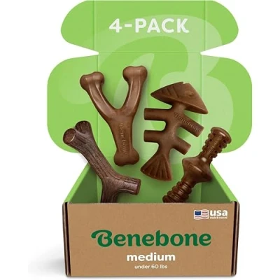 Afbeelding van Benebone Duurzame hondenkauwspeelgoeddoos voor agressieve kauwers met Wishbone, Fishbone, Stick &amp; Zaggler, medium
