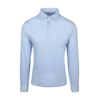 Afbeelding van Desoto Poloshirt lange mouw lichtblauw, Effen
