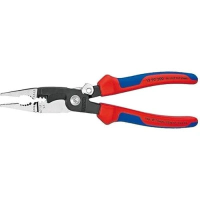 Afbeelding van Knipex Elektro installatietang zwart geatramenteerd, met meer componentengrepen 200 mm (zelfbedieningskaart/blister) 13 92 SB
