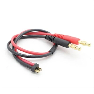 Afbeelding van VUNIVERSUM Mr.stecker Modelbau®, 1x originele Lipo accu, premium oplaadkabel met mini T Dean stekker, zwarte banaanstekker, gouden 30 cm, 14 AWG kabel