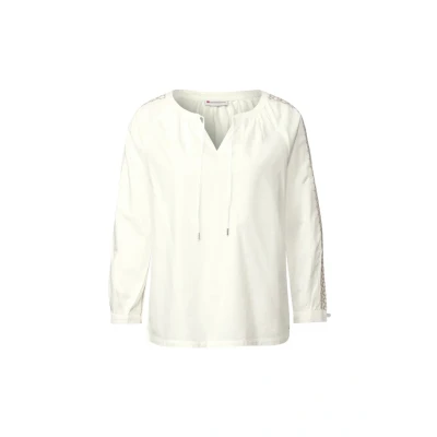 Afbeelding van Street One MIT HÄKELDETAILS Blouse, Dames, Maat: 40, Weiß