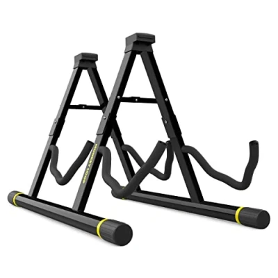 Afbeelding van Monkey Loop Double Prime Gitaarstandaard, vloerstandaard voor 2 gitaren, compatibel met akoestieke, elektrische en basgitaren, robuust stabiel frame, opvouwbare accessoires