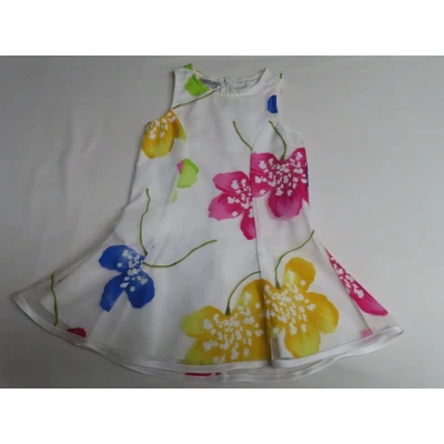 Afbeelding van Jurk Feestkledij Wit met bloemen Mouwloos 2 jaar 92