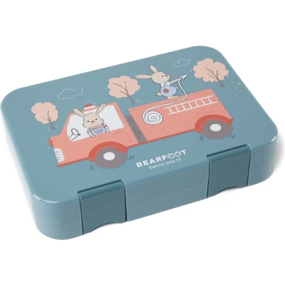 Afbeelding van Bento Box, Lunchbox, broodtrommelvoor kinderen Brandweer konijntjes