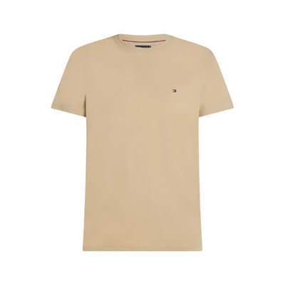 Afbeelding van Tommy Hilfiger Stretch SLIM FIT TEE Tshirt basic, Heren, Maat: Small, Sandalwood