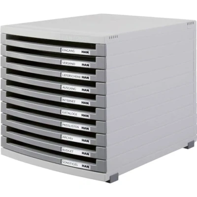 Afbeelding van HAN Schubfächer DIN A4 B4 C4 1510 0 19 Ladebox Lichtgrijs A4, B4, Aantal lades: 10