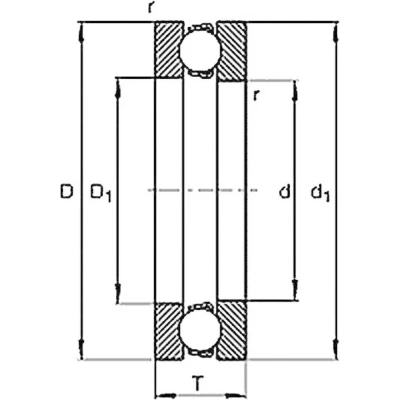 Afbeelding van UBC Bearing 51110 Groefkogellager, axiaal Buitendiameter: 70 mm Toerental (max.): 3200 omw/min