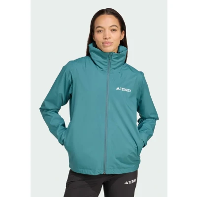 Afbeelding van adidas Dames Terrex Multi Essentials 2 Layer Rain Jacket, Preloved Teal, XS