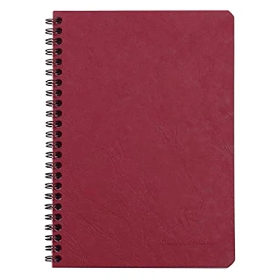 Afbeelding van Clairefontaine 785322C Collectie Age Bag Een rood spiraalgebonden notitieboek A5 14,8x21 cm 100 pagina&#039;s met kleine ruiten wit papier 90 g Cover van gelamineerd karton lederen nerf
