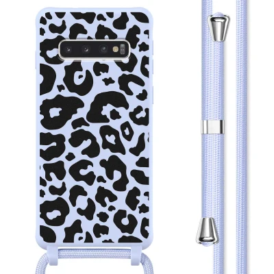 Afbeelding van Samsung Galaxy S10 Hoesje Siliconen en TPU (zacht) imoshion Softcase/Koordhoesje/Backcover Animal Lila Telefoonhoesje