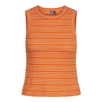 Afbeelding van PIECES Dames Pckiane Tank Top Bc Tanktop, Mandarijn Oranje/Stripes: cloud Dancer, S